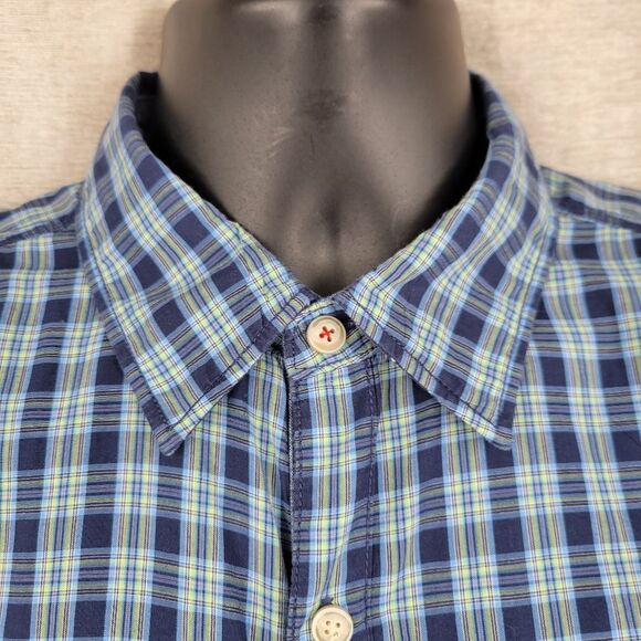 Robert Graham Tailored Fit Cotton Blue Plaid Men's Size Large Button Up Shirt - Picture 3 of 13